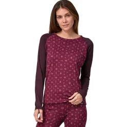 Sous-vêtement technique Patagonia W's Cap Midweight Crew Fire Floral Night Plum