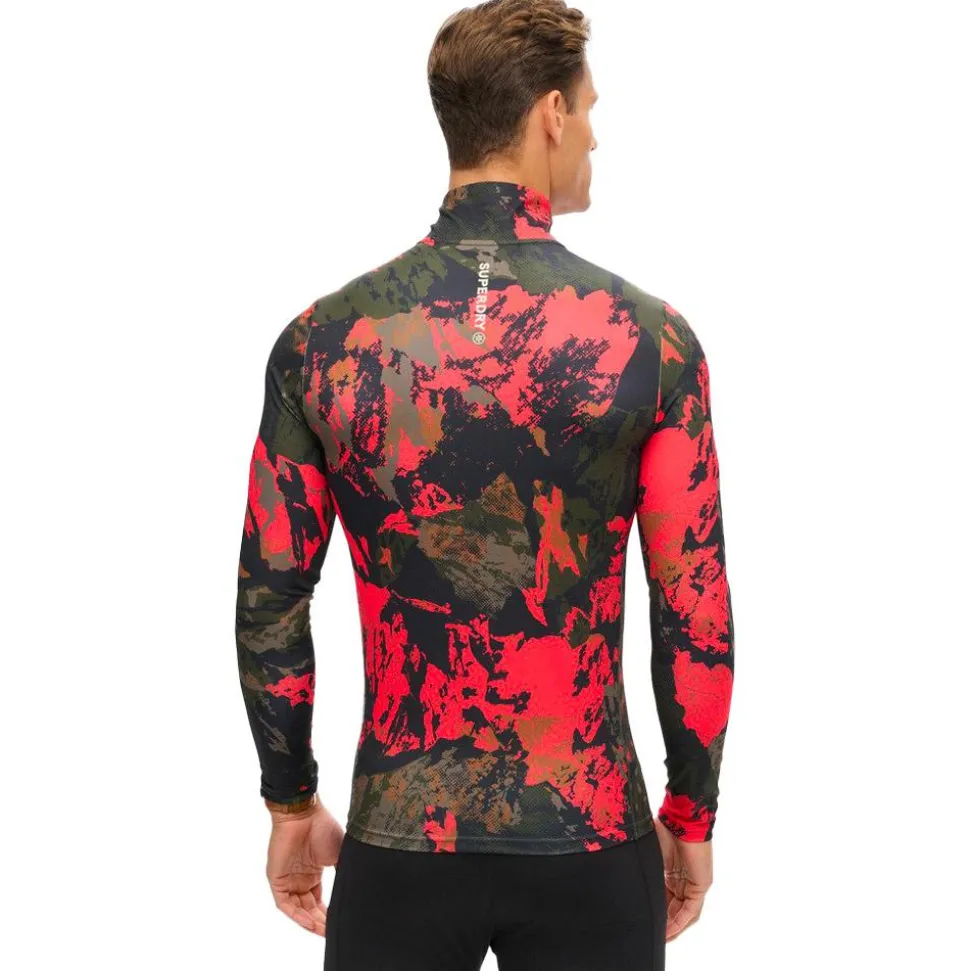 Sous-vêtement technique Superdry Base Layer Half Zip Top Volcanic Mountain Orange