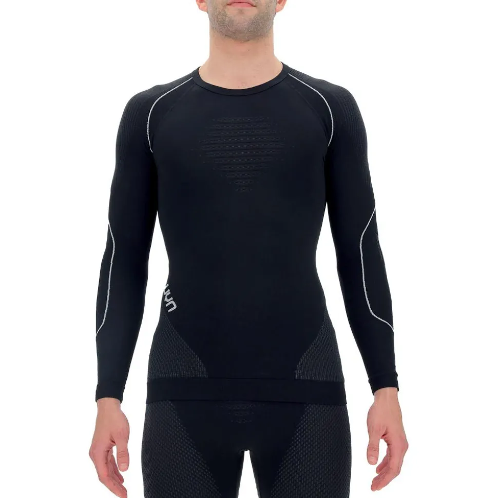 Sous-vêtement technique Uyn Man Evolutyon Uw Shirt Lg Sleeve Blackboard Anthracite White