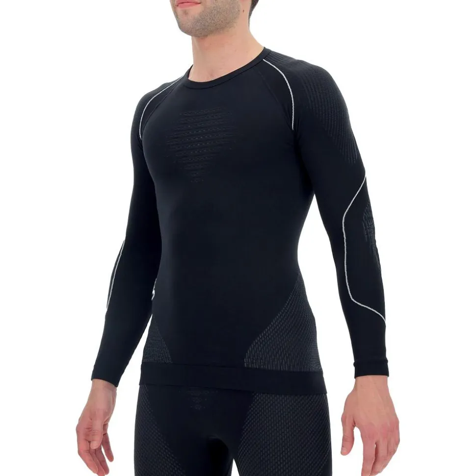 Sous-vêtement technique Uyn Man Evolutyon Uw Shirt Lg Sleeve Blackboard Anthracite White
