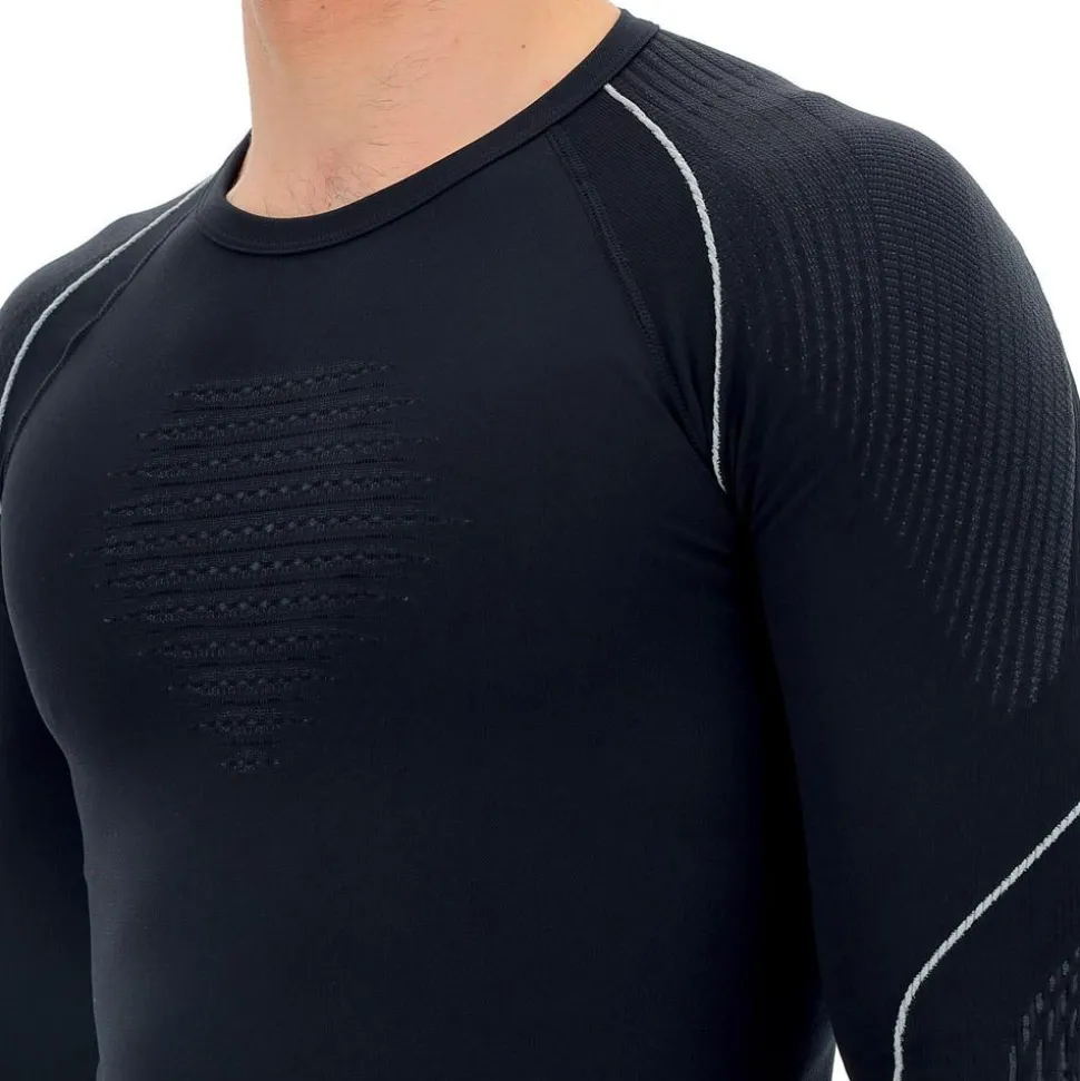 Sous-vêtement technique Uyn Man Evolutyon Uw Shirt Lg Sleeve Blackboard Anthracite White