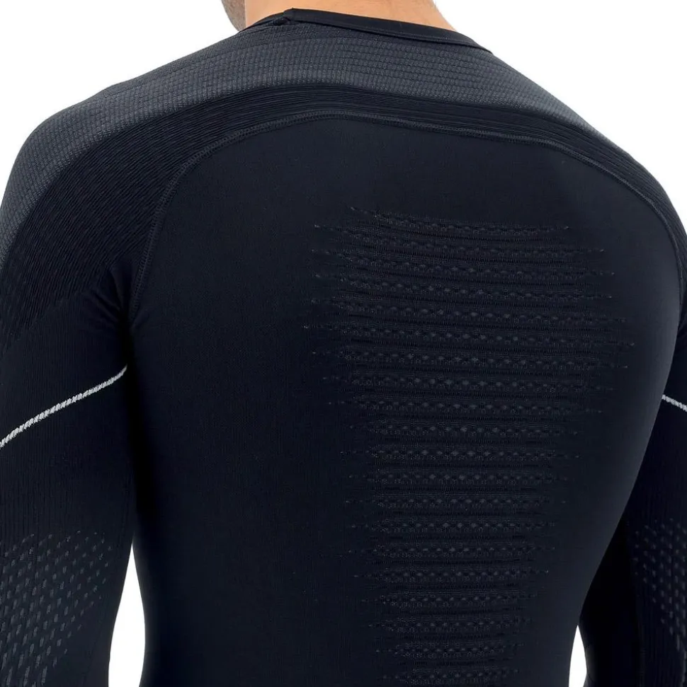 Sous-vêtement technique Uyn Man Evolutyon Uw Shirt Lg Sleeve Blackboard Anthracite White