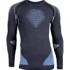 Sous-vêtement technique Uyn M Evolutyon Shirt LS Anthracite Melange Blue Yellow Shiny