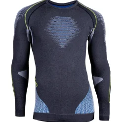 Sous-vêtement technique Uyn M Evolutyon Shirt LS Anthracite Melange Blue Yellow Shiny