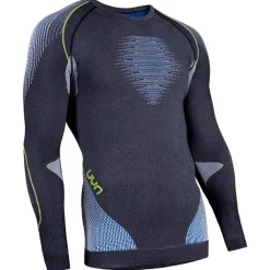 Sous-vêtement technique Uyn M Evolutyon Shirt LS Anthracite Melange Blue Yellow Shiny