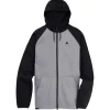 Sweat Burton Crown Weatherproof Full Zip Grey Heather True Black