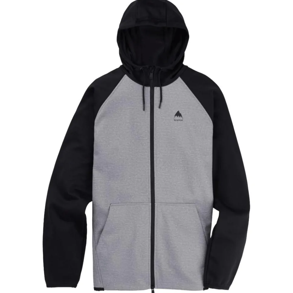 Sweat Burton Crown Weatherproof Full Zip Grey Heather True Black