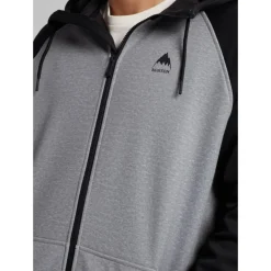 Sweat Burton Crown Weatherproof Full Zip Grey Heather True Black