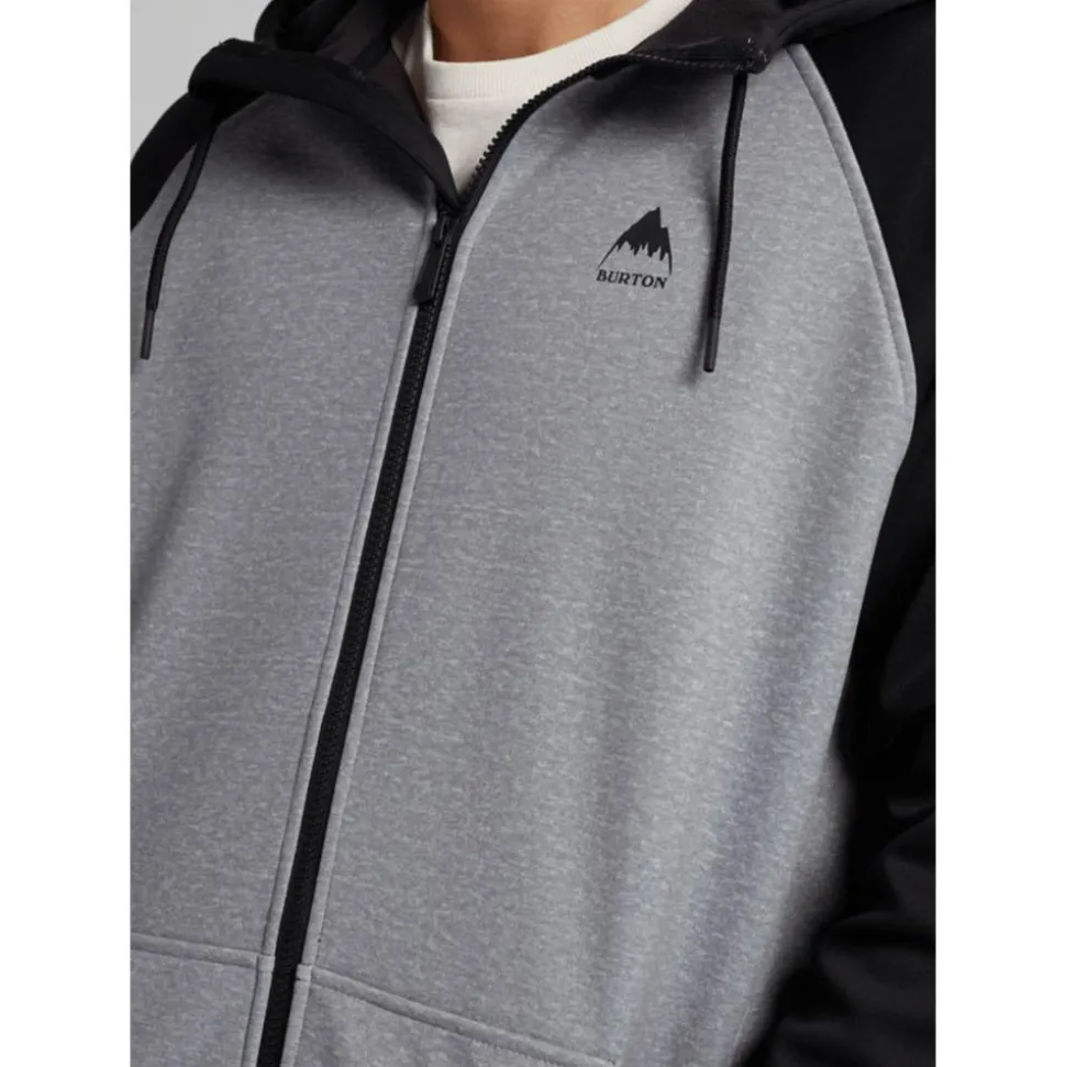 Sweat Burton Crown Weatherproof Full Zip Grey Heather True Black