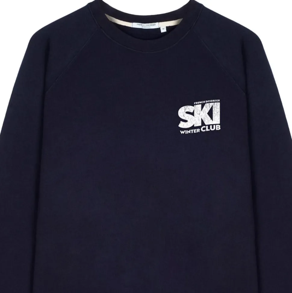 Sweat French Disorder Clyde Ski Winter Club Print Navy