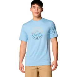 Tee-shirt de rando Columbia Kwick Hike Graphic Ss Tee Ripple Blue Heather Peaked Lifestyle