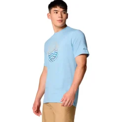 Tee-shirt de rando Columbia Kwick Hike Graphic Ss Tee Ripple Blue Heather Peaked Lifestyle