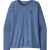 Tee-shirt de rando Patagonia W's LS Capilene Cool Daily Graphic Driftways Current Blue X Dye