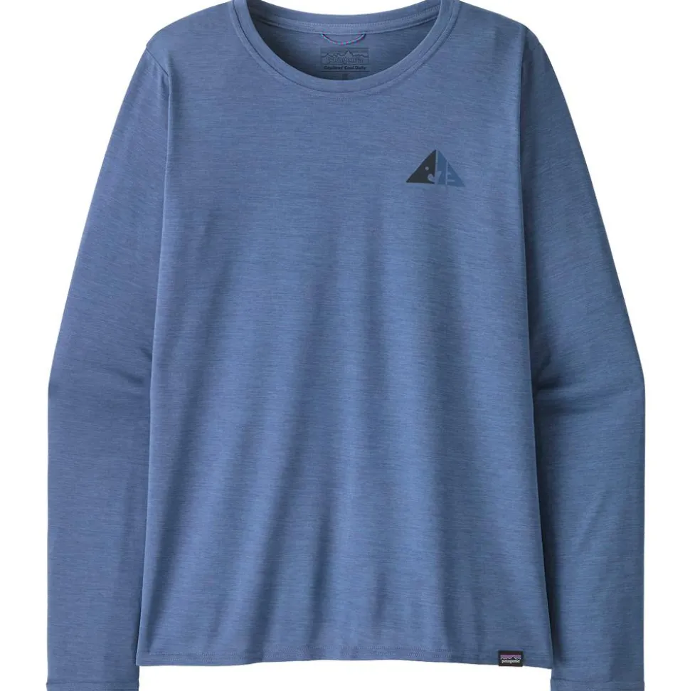 Tee-shirt de rando Patagonia W's LS Capilene Cool Daily Graphic Driftways Current Blue X Dye