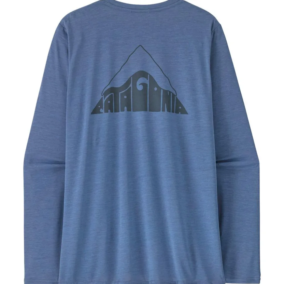 Tee-shirt de rando Patagonia W's LS Capilene Cool Daily Graphic Driftways Current Blue X Dye