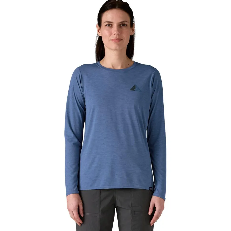 Tee-shirt de rando Patagonia W's LS Capilene Cool Daily Graphic Driftways Current Blue X Dye