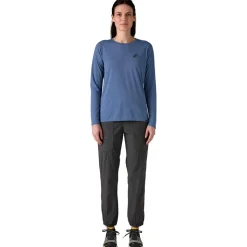 Tee-shirt de rando Patagonia W's LS Capilene Cool Daily Graphic Driftways Current Blue X Dye