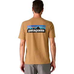 Tee-shirt de rando Patagonia P-6 Logo Responsibili-Tee Talon Gold
