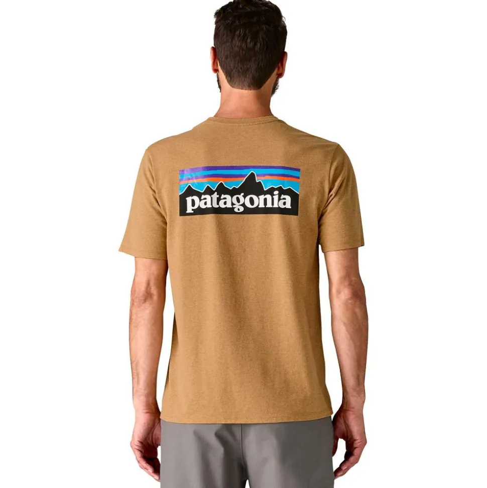 Tee-shirt de rando Patagonia P-6 Logo Responsibili-Tee Talon Gold
