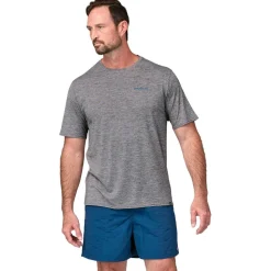 Tee-shirt de rando Patagonia M's Capilene Cool Daily Graphic Shirt Water Abalone Blue Feather Grey