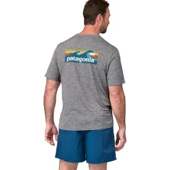 Tee-shirt de rando Patagonia M's Capilene Cool Daily Graphic Shirt Water Abalone Blue Feather Grey