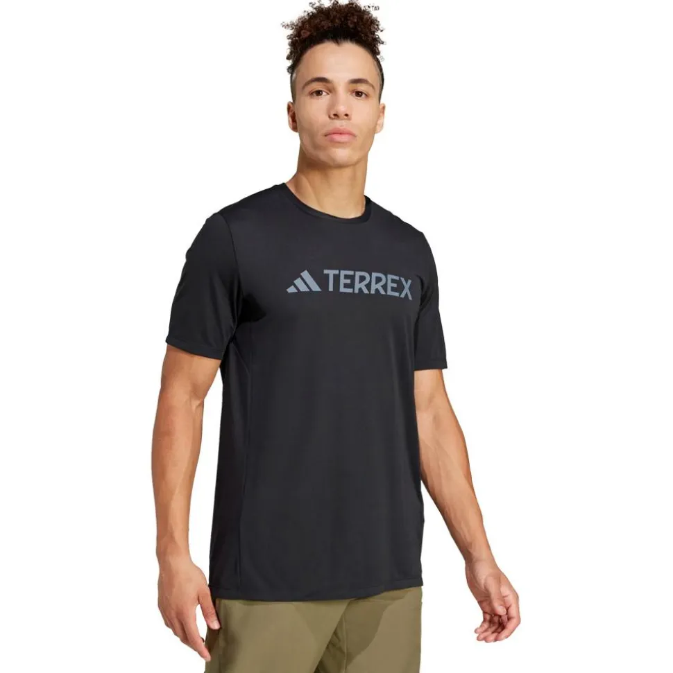 Tee-shirt de trail adidas Mt Logo Tech Tee Shirt Short Sleeve Black