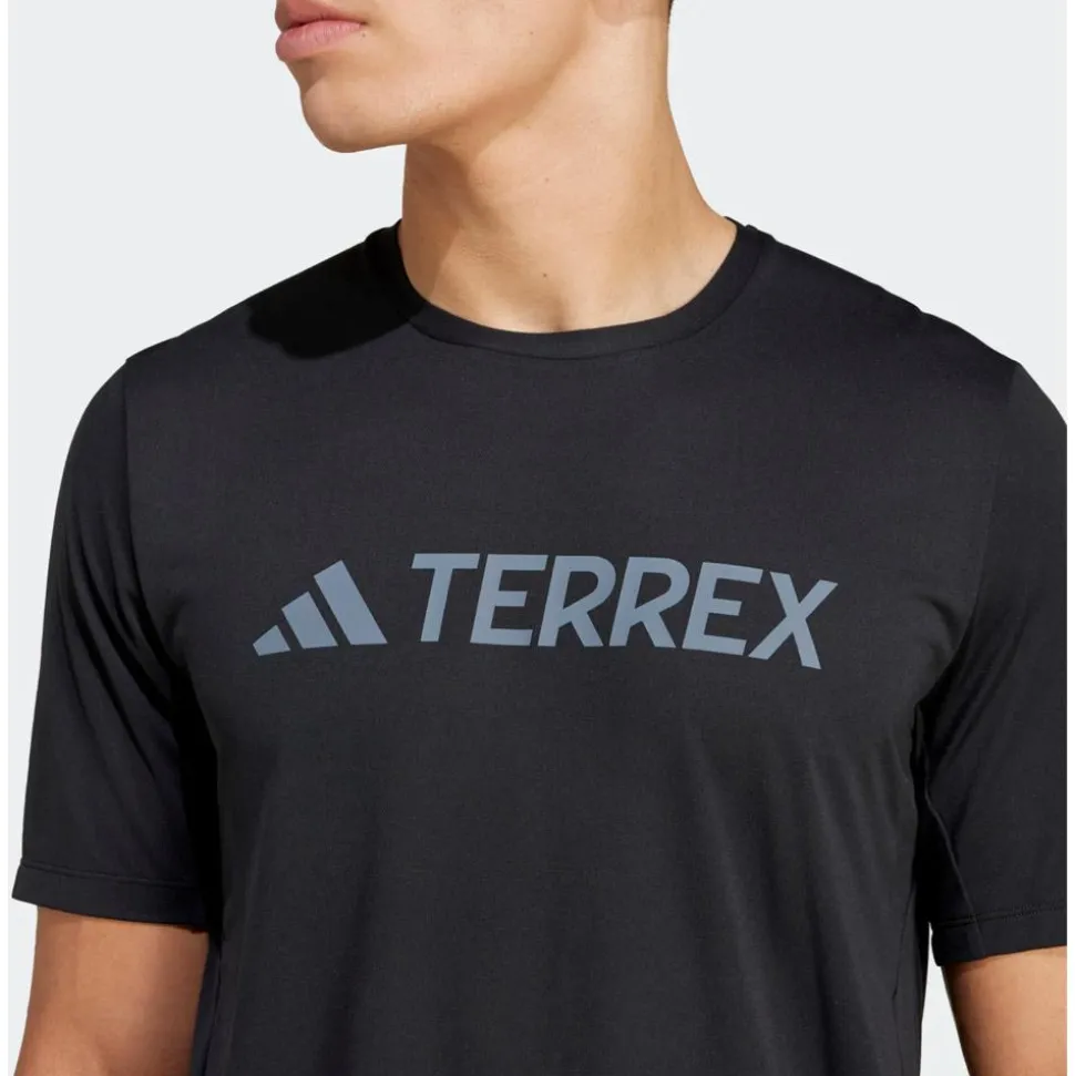 Tee-shirt de trail adidas Mt Logo Tech Tee Shirt Short Sleeve Black
