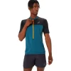 Tee-shirt de trail Asics Fujitrail Top Magnetic Blue Performance Black