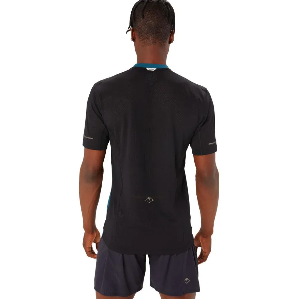 Tee-shirt de trail Asics Fujitrail Top Magnetic Blue Performance Black