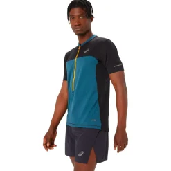 Tee-shirt de trail Asics Fujitrail Top Magnetic Blue Performance Black