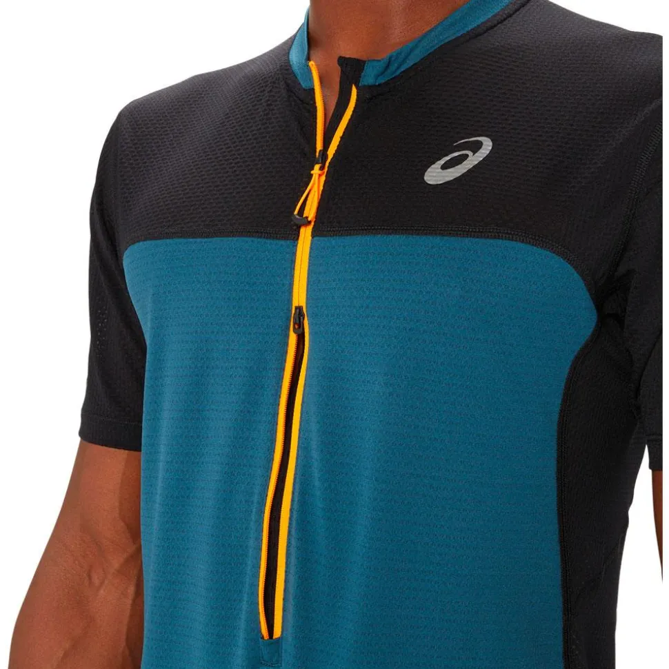 Tee-shirt de trail Asics Fujitrail Top Magnetic Blue Performance Black