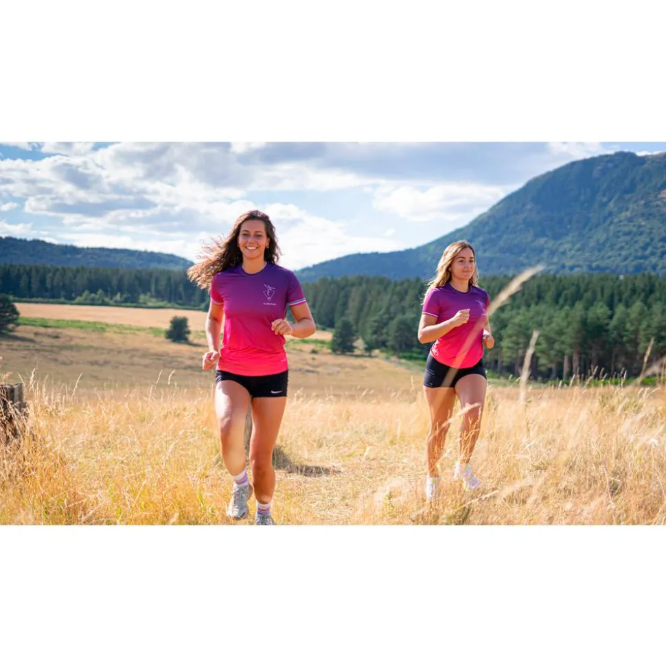 Tee-shirt de trail Le Colibri Frenchy Le Frog Violet