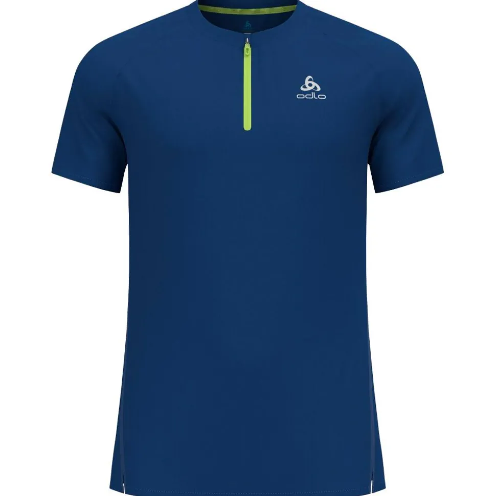 Tee-shirt de trail Odlo Axalp Trail T'Shirt S/S 1/2 Zip Limoges