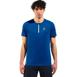 Tee-shirt de trail Odlo Axalp Trail T'Shirt S/S 1/2 Zip Limoges