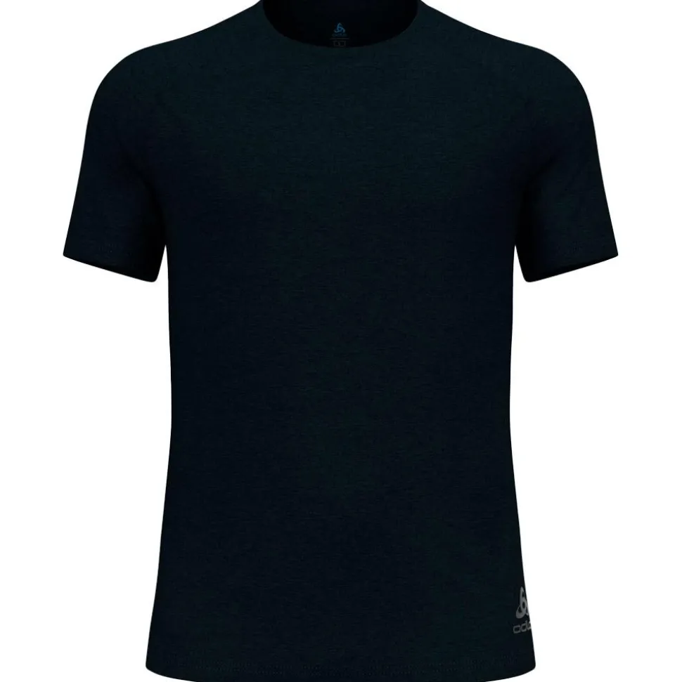 Tee-shirt de trail Odlo Essential 365 Tee Shirt Crew Neck Short Sleeve Black Melange