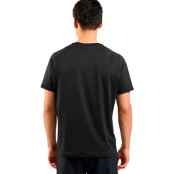 Tee-shirt de trail Odlo Essential 365 Tee Shirt Crew Neck Short Sleeve Black Melange
