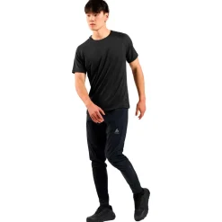 Tee-shirt de trail Odlo Essential 365 Tee Shirt Crew Neck Short Sleeve Black Melange
