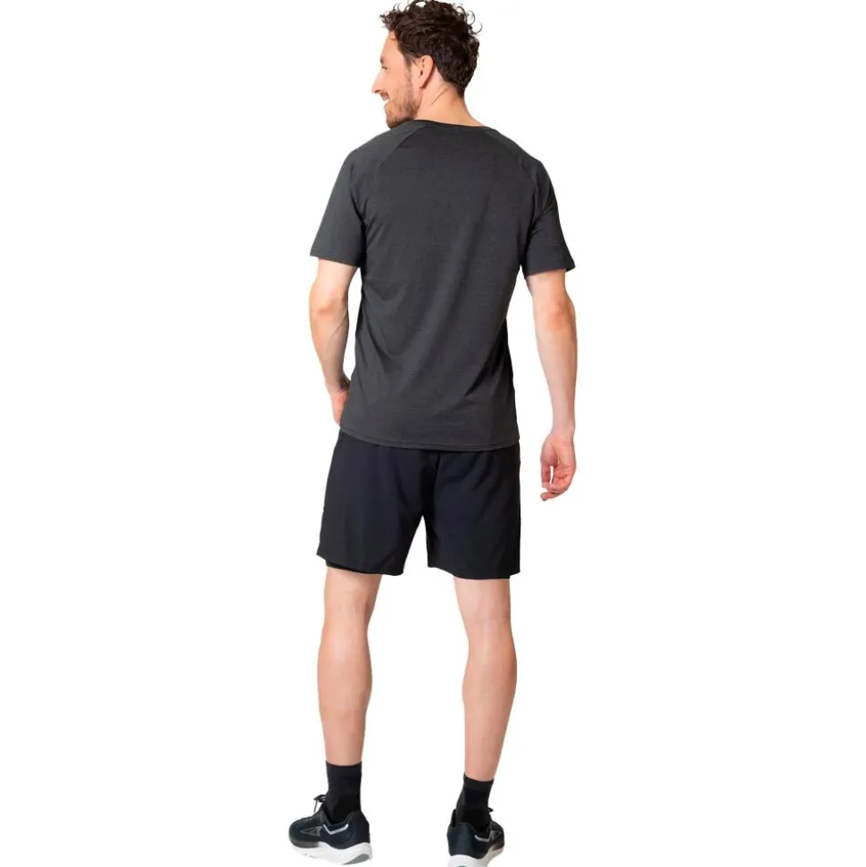 Tee-shirt de trail Odlo Essential 365 Tee Shirt Crew Neck Short Sleeve Black Melange