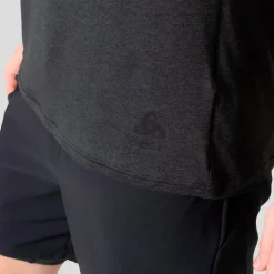 Tee-shirt de trail Odlo Essential 365 Tee Shirt Crew Neck Short Sleeve Black Melange