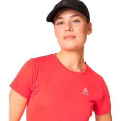 Tee-shirt de trail Odlo Tee Shirt Crew Neck Short Sleeve Essential Flyer Cayenne