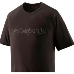 Tee-shirt de trail Patagonia M's Cap Cool Trail Graphic Shirt Outline Text Logo Black
