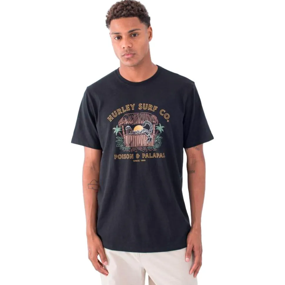 Tee-shirt Hurley Poison And Palapas Slub Short Sleeve Black