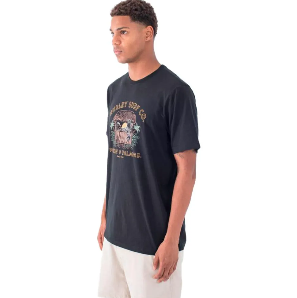 Tee-shirt Hurley Poison And Palapas Slub Short Sleeve Black