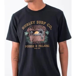 Tee-shirt Hurley Poison And Palapas Slub Short Sleeve Black