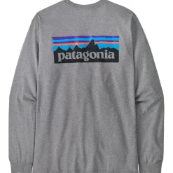 Tee-shirt Patagonia P-6 Logo Responsibili-Tee L/S Gravel Heather