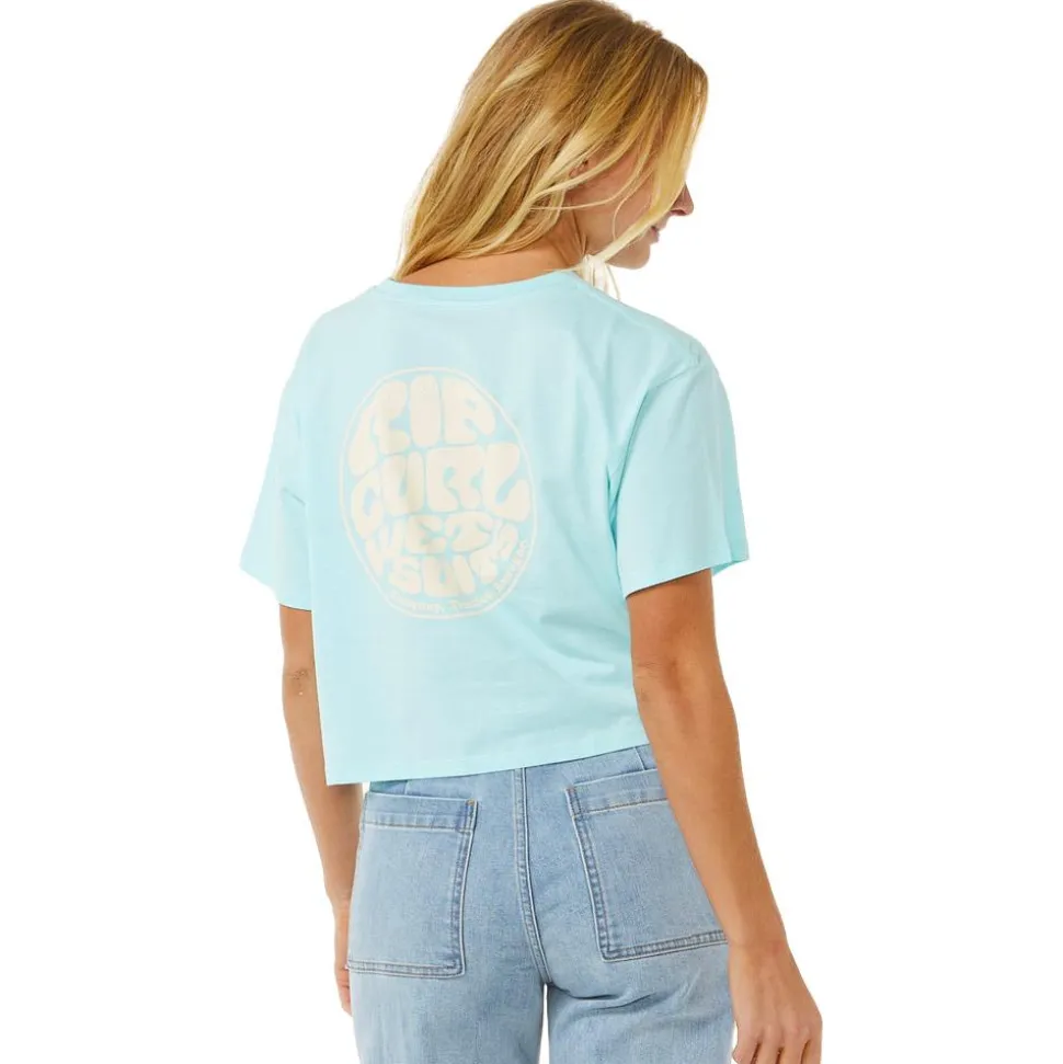 Tee-shirt Rip Curl Wettie Icon Crop Tee Sky Blue