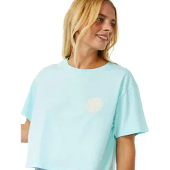 Tee-shirt Rip Curl Wettie Icon Crop Tee Sky Blue
