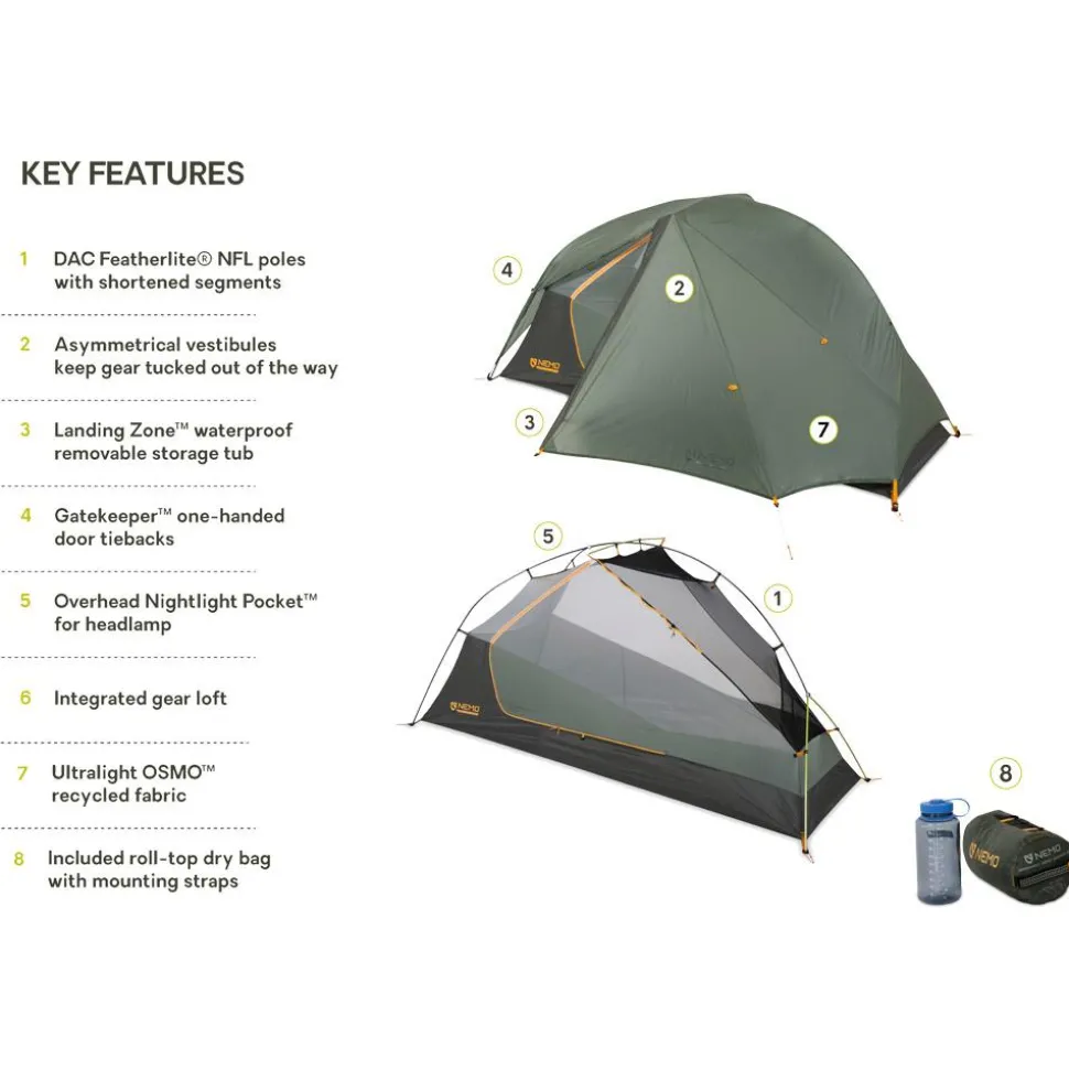 Tente Nemo Dragonfly Osmo Bikepack 1P Green