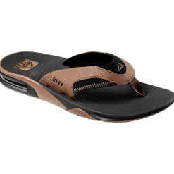 Tongs Reef Fanning Prints Black Tan