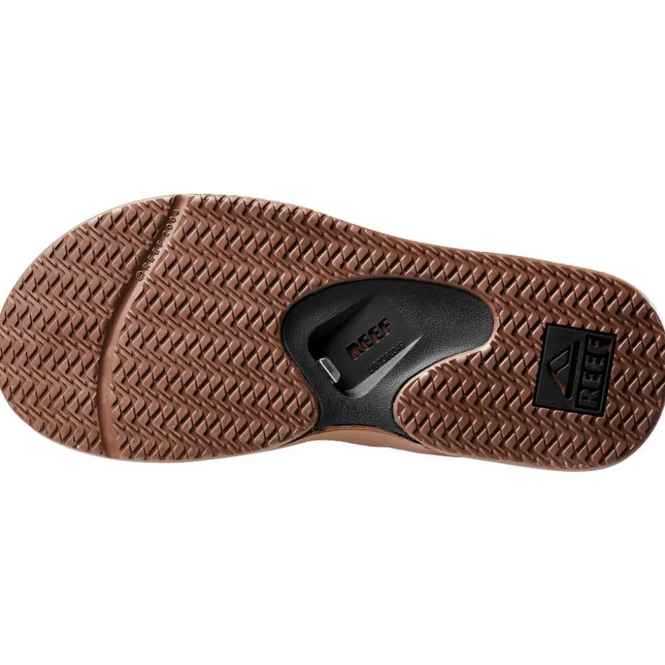 Tongs Reef Fanning Prints Black Tan